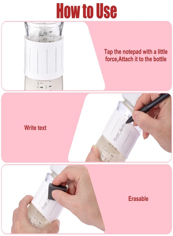 Elfzone Reusable Bottle Labels - 6PCS Bottle Labels，Reusable & Silicone，Anti-Loss Reminder Wristband & Identifier BandBaby-Bottles-Label for Daycares Writable - Image 2